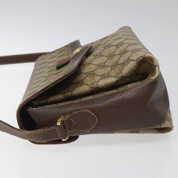 GUCCI GG Supreme Web Sherry Line Shoulder Bag Pvc Beige Red Green - Picture 5 of 16